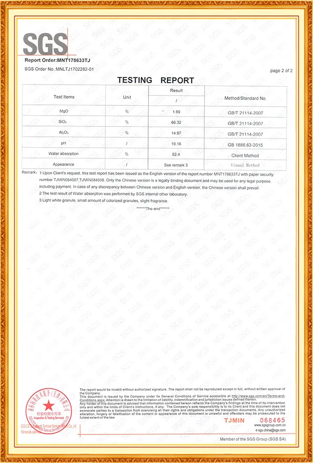 SGS Certificate