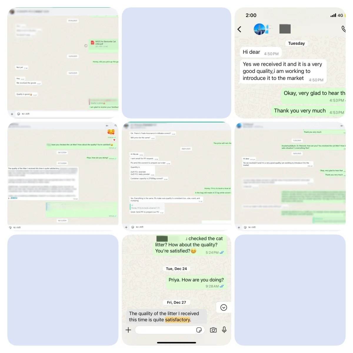 Good reviews from customers