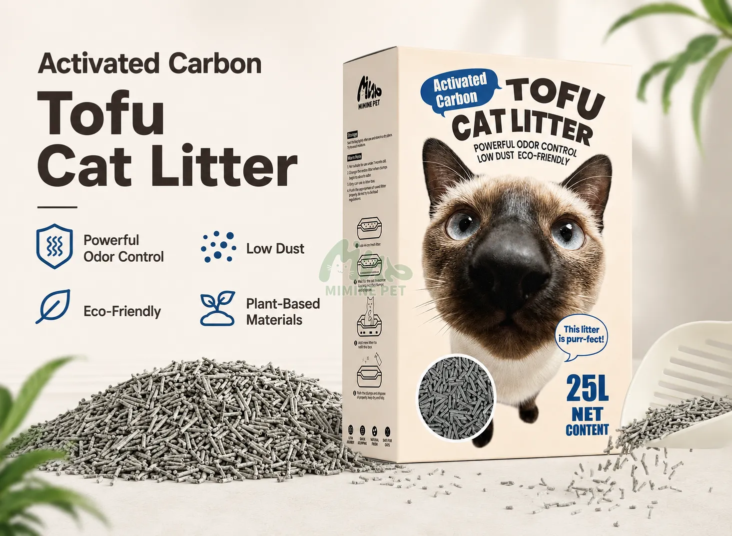 Activated Carbon Tofu Cat Litter